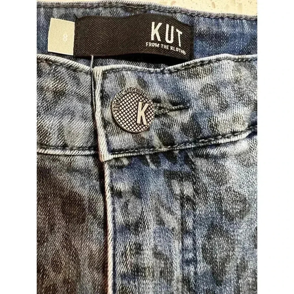 Kut from the Kloth connie jeans with cheetah print size 8 high rise skinny ankle - Picture 2 of 5